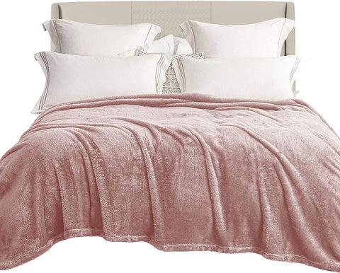Plush Extra Large Fleece Throw Blanket for Couch,Bed and Sofa (50x70 inches, Dusty Pink) Soft, Warm, Lightweight