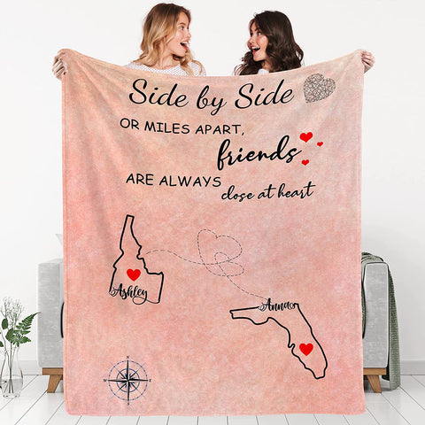 to My Besties Custom Friends Blanket with Many Characters,Change Hairstyles&Name Blankets,Personalized Friendship Blanket for Women,Best Friends,BFF, Bestie Birthday Gifts