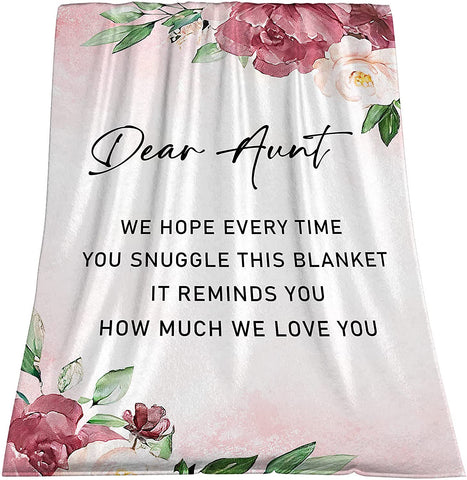 Aunt Gifts from Niece, Birthday Gifts for Aunt Blanket Auntie Gifts from Niece or Nephew Throws Blanket 50" x 60"