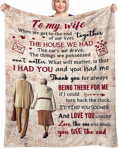 To My Wife Blanket from Husband Valentines Day Gifts for Her Throw Blanket Anniversary Birthday Gifrs for My Wife Romantic Gifts for Her 50''x60'' Blanket for Wife