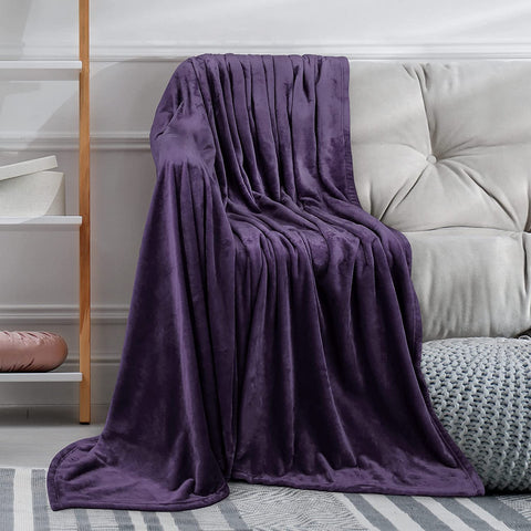 Bedding Fleece Blanket Queen Size Cool Grey Lightweight Fuzzy Soft Anti-Static Microfiber Bed Blanket (90x90 Inches)