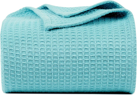 Blanket Queen Size 100% Cotton Throw Blanket - Soft Breathable Lightweight Layering All Season Thermal Blanket for Bed Sofa and Couch 90 x 90 Inches Grey Color by Bed Bath and Home