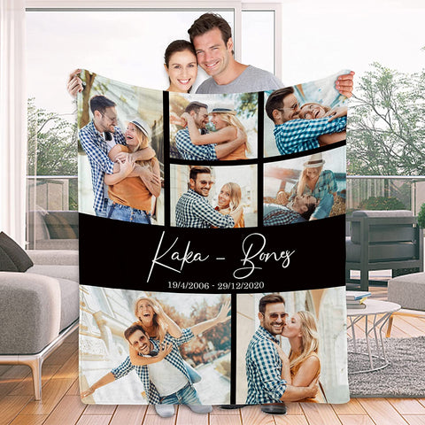 To My Wife Gift Blanket from Husband - Custom Blanket with Picture Name Change,Personalized Wife Anniversary Birthday Gifts for Her from Husband for Christmas,I Love You Gifts for Wife in Law