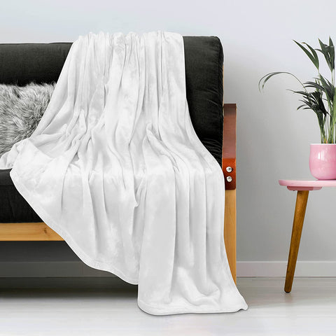 Bedding Fleece Blanket Queen Size Grey 300GSM Luxury Bed Blanket Anti-Static Fuzzy Soft Blanket Microfiber (90x90 Inches)