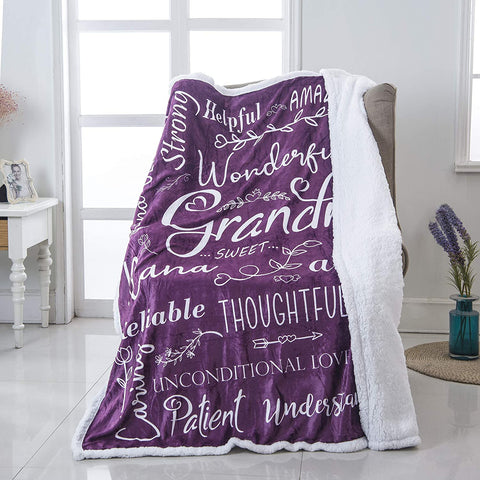 Wonderful Grandma Throw Blanket | Best Grandma Gifts | Wrap Your Grandmother with Love and Inspirational Words | Comfort Grandma Blanket Mothers Day Birthday Gifts for Grandma