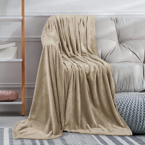 Bedding Fleece Blanket Queen Size Cool Grey Lightweight Fuzzy Soft Anti-Static Microfiber Bed Blanket (90x90 Inches)