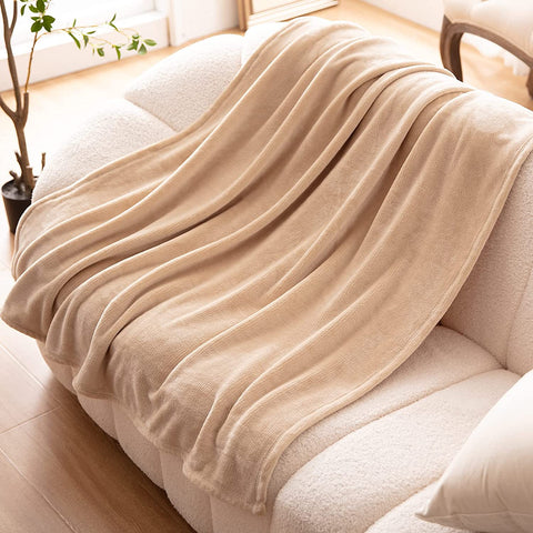 Fleece Throw Blanket Super Soft Cozy Warm Lightweight Throw for Sofa Couch Luxury Decorative Velvet Pattern Bed Blanket, 50"x60", Black