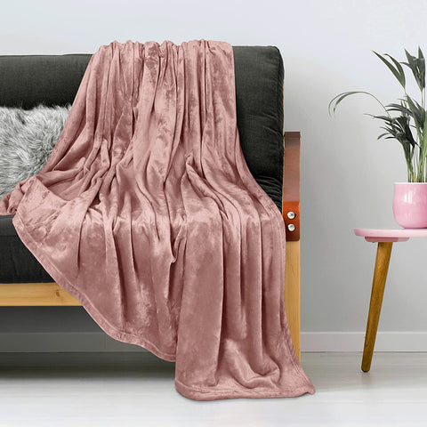 Bedding Fleece Blanket Queen Size Grey 300GSM Luxury Bed Blanket Anti-Static Fuzzy Soft Blanket Microfiber (90x90 Inches)
