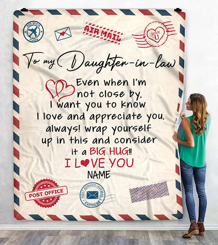 Air Mail Letter to My Friend Throw Blanket, Gift to My Friend Blanket from Best Friend,Customized Name,Custom Blanket for Birthday, Christmas, Thanksgiving, Graduation