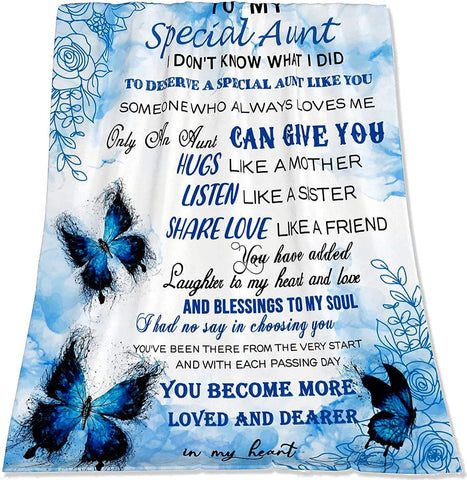 Daughter Gift Blanket - to My Daughter Gifts from Mom, Butterfly Blanket Soft Flannel Throws Blankets Birthday Anniversary Present 60x50 Inch