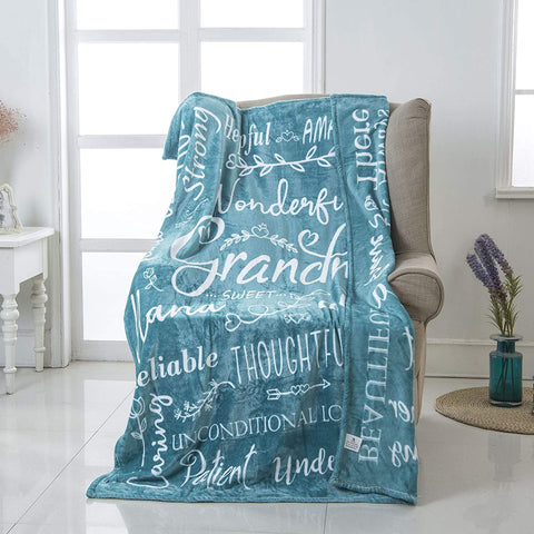 Wonderful Grandma Throw Blanket | Best Grandma Gifts | Wrap Your Grandmother with Love and Inspirational Words | Comfort Grandma Blanket Mothers Day Birthday Gifts for Grandma