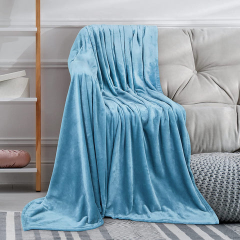 Bedding Fleece Blanket Queen Size Cool Grey Lightweight Fuzzy Soft Anti-Static Microfiber Bed Blanket (90x90 Inches)