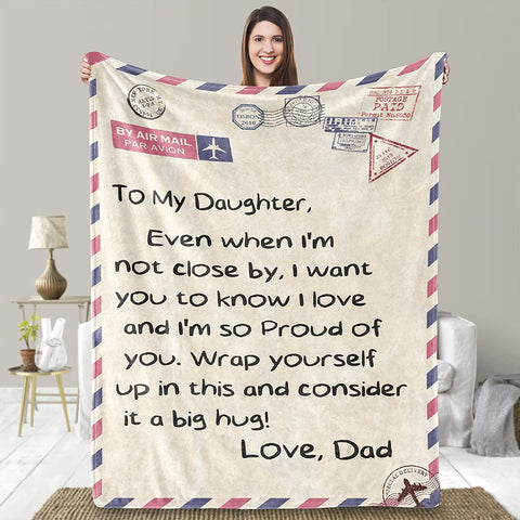 Mothers Day Birthday Gifts for Daughter-Daughter Throw Blanket,Daughter Gifts,Daughter Gifts from Dad,Birthday Gifts for Daughter Adult,Daughter Blanket 55"X70"