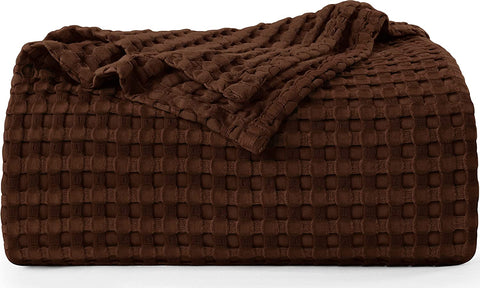 Bedding Cotton Waffle Blanket 300 GSM (White - 90x90 Inches) Soft Lightweight Breathable Bed Blanket Queen Size Layering Any Bed for All Season