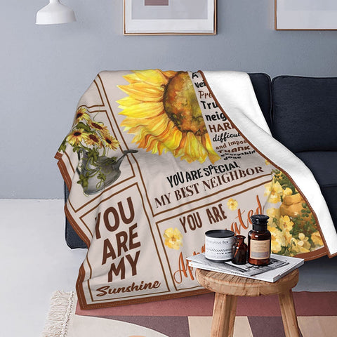 to Neighbor Blankets, Neighbor Blankets, Gifts for Neighbor, Moving Away Farewell Goodbye Gift, Super Soft Flannel Fleece Throw Blankets 50x60 inches