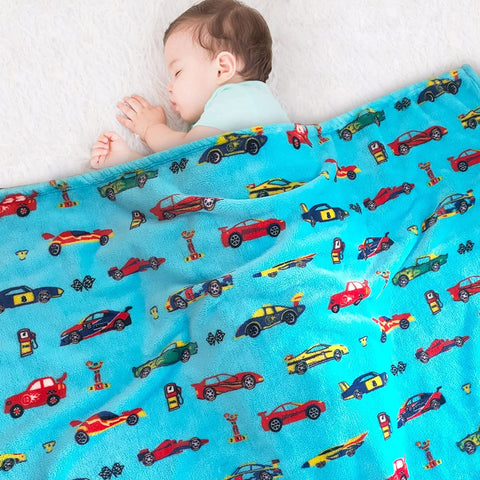 Dinosaur Blanket for Boys, Kids Dinosaur Throw Blanket for Boys and Girls, Fluffy Cozy Dinosaur Fleece Blanket with Vibrant Colors and Cute Design, Soft and Warm Throw Blanket - 50x60 Inches