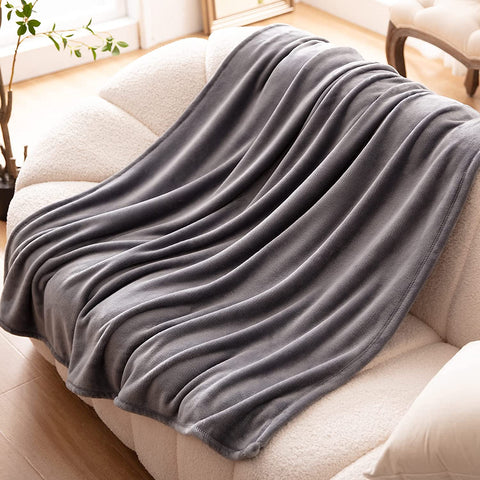 Fleece Throw Blanket Super Soft Cozy Warm Lightweight Throw for Sofa Couch Luxury Decorative Velvet Pattern Bed Blanket, 50"x60", Black