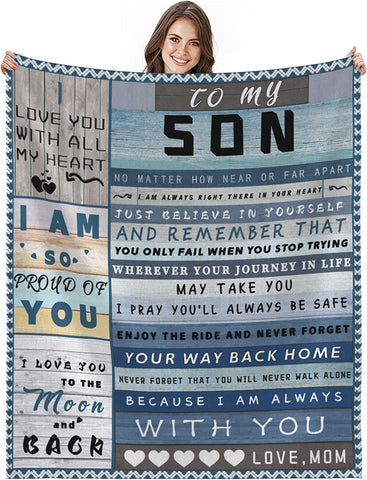 to My Wife Blanket from Husband, Romantic Anniversary Blanket for Wife Throw Blanket, Birthday Gifts for My Wife Valentine's Day Gifts for Her, Warm Fleece Blanket Gifts for Wife, 50x60inch