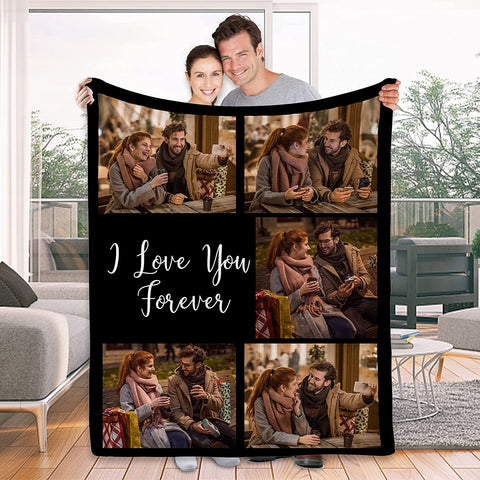 To My Wife Gift Blanket from Husband - Custom Blanket with Picture Name Change,Personalized Wife Anniversary Birthday Gifts for Her from Husband for Christmas,I Love You Gifts for Wife in Law