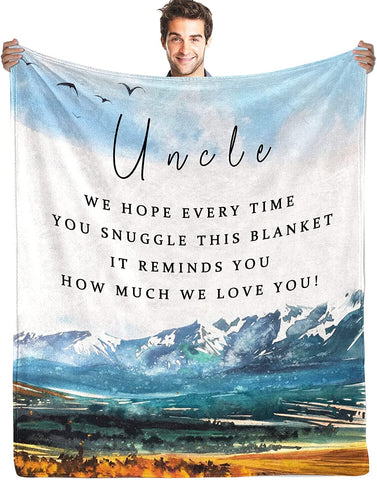 To My Uncle Blankets from Niece Birthday Gifts for Uncle from Nephew Blankets and Throws Ultra Soft Quilt Flannel Fleece Bed Blankets 50" 60"
