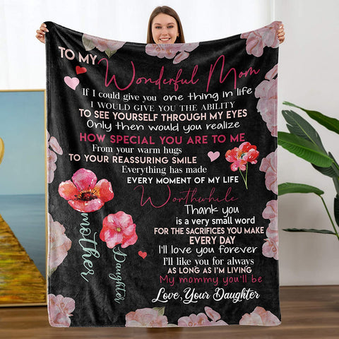 Mothers Day Birthday Gifts for Daughters, Daughter Gifts, to My Daughter Gifts from Dad - School Graduation Gifts, Daughter Blanket 55"x 70"