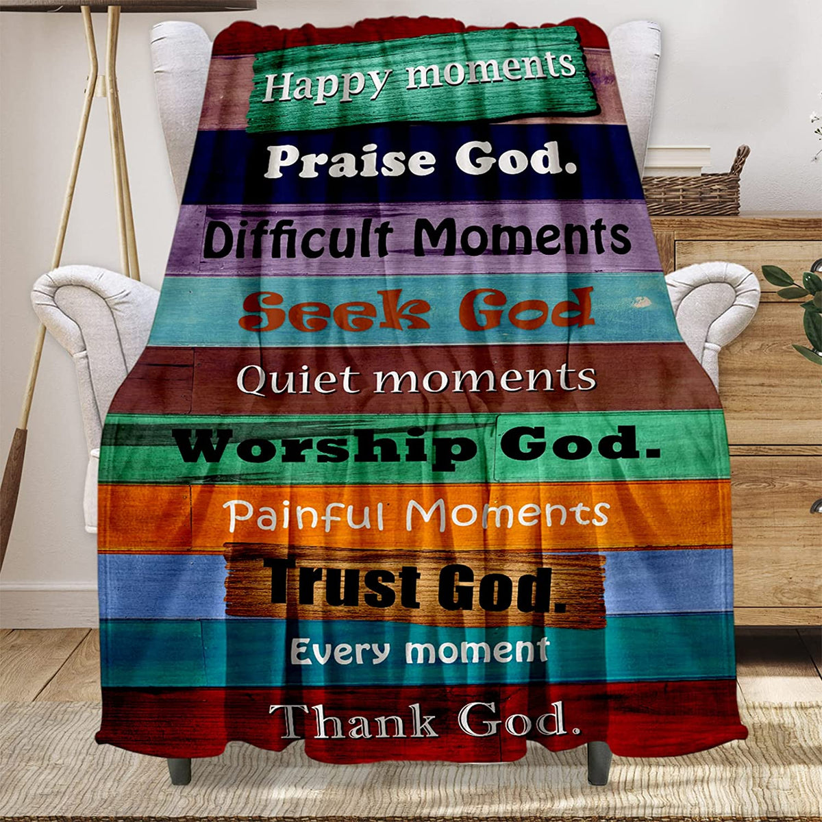Christian Gifts for Women, Inspirational Bible Verse Blanket Soft Lightweight Religious Healing Warm Blanket for Women 40x50in