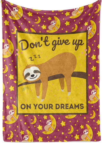 Sloth Throw Blanket, Sloth Gifts for Women Adults and Kids, Flannel Blankets for Sofa Couch Bed, Christmas, Birthday, Thanksgiving, 50" x 65"