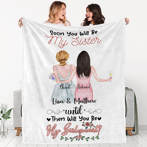 to My Besties Custom Friends Blanket with Many Characters,Change Hairstyles&Name Blankets,Personalized Friendship Blanket for Women,Best Friends,BFF, Bestie Birthday Gifts