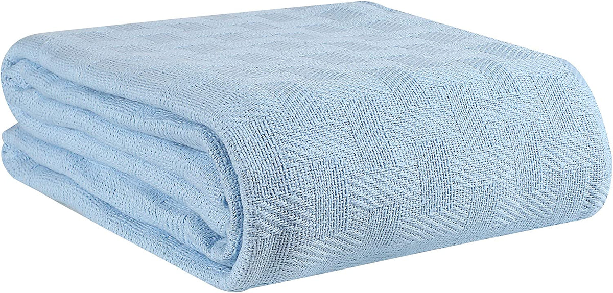 100% Cotton Bed Blanket, Breathable Bed Blanket Queen Size, Cotton Thermal Blankets Full - Queen Size, Perfect for Layering Any Bed for All Season - Charcoal Grey