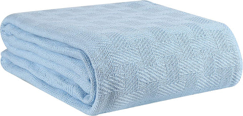 100% Cotton Bed Blanket, Breathable Bed Blanket Queen Size, Cotton Thermal Blankets Full - Queen Size, Perfect for Layering Any Bed for All Season - Charcoal Grey