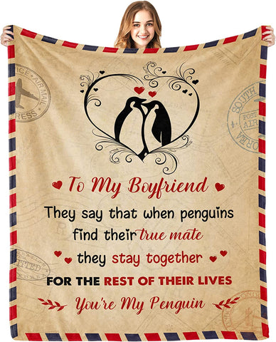 Blanket for Boyfriend, Gifts for Boyfriend, for Boyfriend, I Love You Gifts for Him, Fathers Day Valentines Thanksgiving Presents from Girlfriend Soft Throw Blankets 50x60