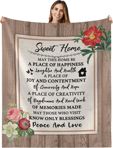 to Neighbor Blankets, Neighbor Blankets, Gifts for Neighbor, Moving Away Farewell Goodbye Gift, Super Soft Flannel Fleece Throw Blankets 50x60 inches