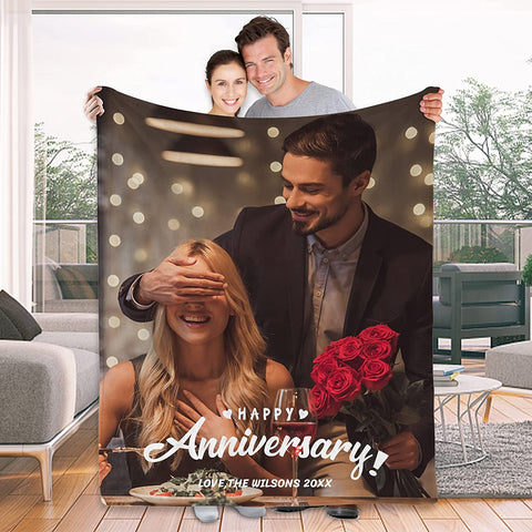 To My Wife Gift Blanket from Husband - Custom Blanket with Picture Name Change,Personalized Wife Anniversary Birthday Gifts for Her from Husband for Christmas,I Love You Gifts for Wife in Law