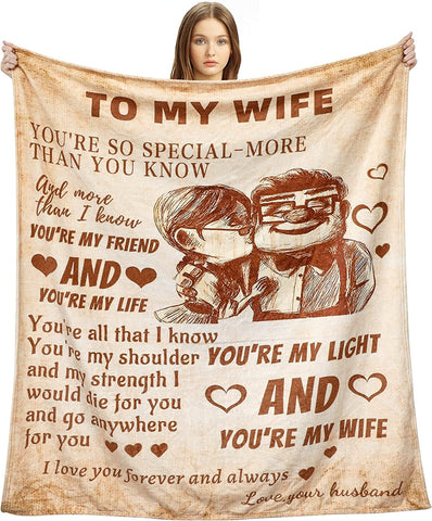 Gifts for Husband Blanket from Wife I Love You Wedding Anniversary Birthday Christmas Valentine's Father's Day Blankets Romantic Present Gift for Him (60x50inch)