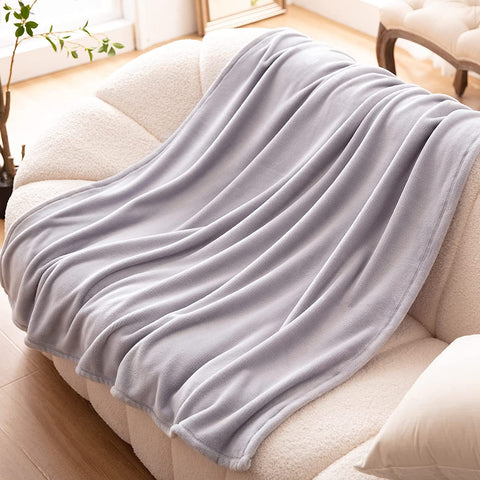 Fleece Throw Blanket Super Soft Cozy Warm Lightweight Throw for Sofa Couch Luxury Decorative Velvet Pattern Bed Blanket, 50"x60", Black