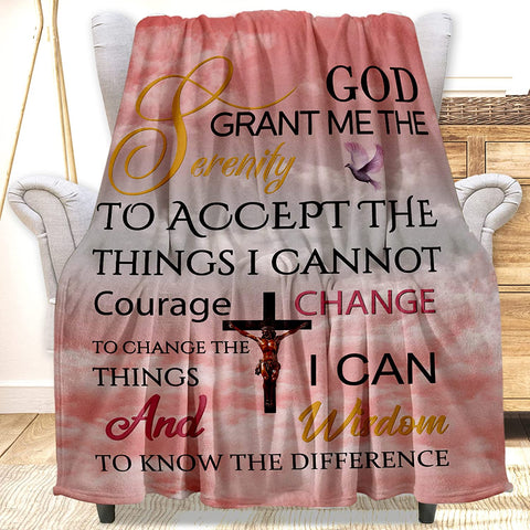 Christian Gifts for Women, Inspirational Bible Verse Blanket Soft Lightweight Religious Healing Warm Blanket for Women 40x50in
