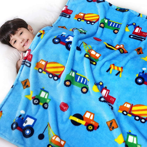 Dinosaur Blanket for Boys, Kids Dinosaur Throw Blanket for Boys and Girls, Fluffy Cozy Dinosaur Fleece Blanket with Vibrant Colors and Cute Design, Soft and Warm Throw Blanket - 50x60 Inches