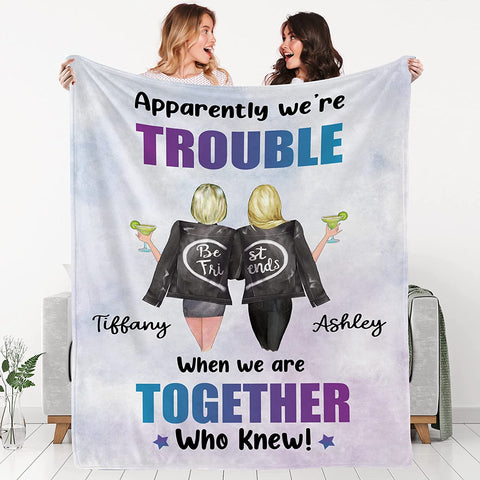 to My Besties Custom Friends Blanket with Many Characters,Change Hairstyles&Name Blankets,Personalized Friendship Blanket for Women,Best Friends,BFF, Bestie Birthday Gifts