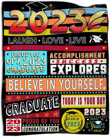 Masters Degree Graduation Gifts Blanket for Class of 2023 Senior of 2023 Graduation Blanket Throws for Daughter Granddaughter and Student 50" x60''