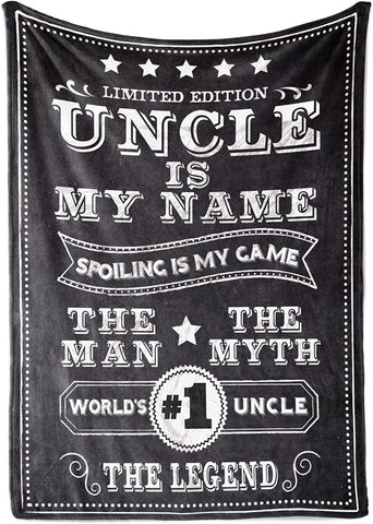 Gifts for Uncle, Throw Blanket for Uncle, Presents from Niece and Nephew for Christmas, Birthday, Father's Day - 50" x 65"