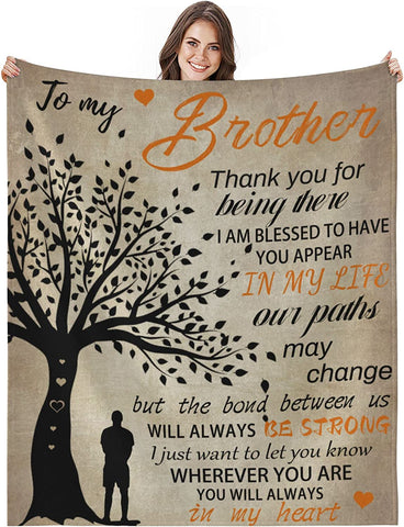 Gifts for Brother Blanket, Brother Gift from Sister - Brother Gifts - Brother Birthday Gift - Birthday Gifts for Men - Soft Flannel Throw Blankets for Bed Sofa Couch Travel Beach (Wolf, 50x60 in)