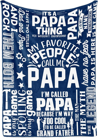 Gifts for Grandpa, Papa, Throw Blanket for Grandfather, Presents from Granddaughters Grandsons for Christmas, Birthday, Father's Day - 50" x 65"