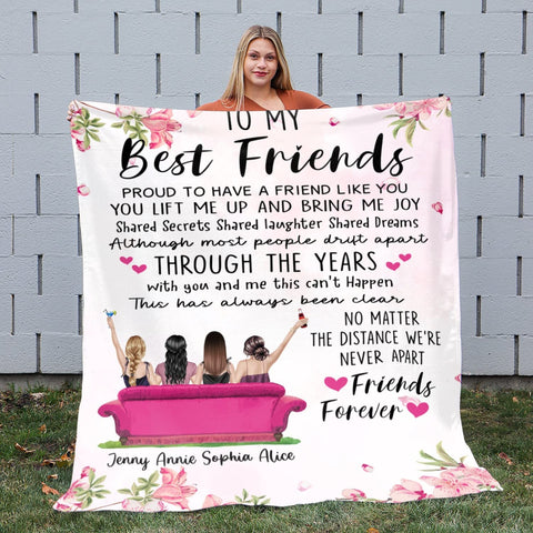Custom Best Friend Blanket for Friends, to My Best Friends Blanket, Friendship Blanket for Women, Personalized Blanket Gifts for Women, Personalized Blanket to My Bestie Throw Blanket for BFF