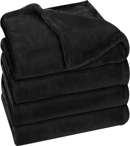 Bedding Fleece Blanket Queen Size Grey 300GSM Luxury Bed Blanket Anti-Static Fuzzy Soft Blanket Microfiber (90x90 Inches)