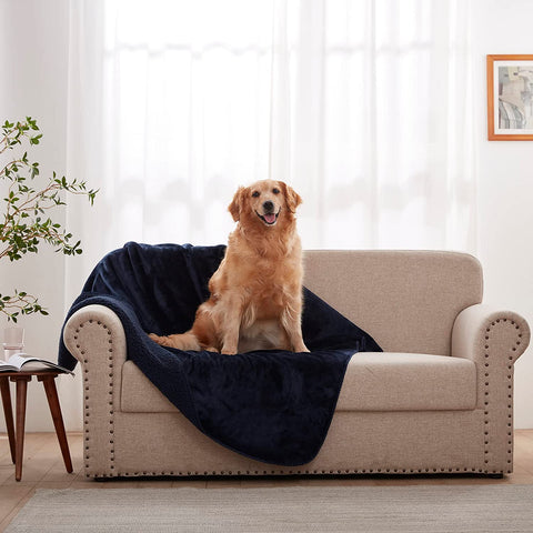 Waterproof Dog Blanket for Bed Couch Sofa Car, Super Soft and Warm Puppy Blanket for Small Dogs Cats, Fleece Sherpa Throw Furniture Protector Pet Hair Resistant Blanket 30"x40" Inches