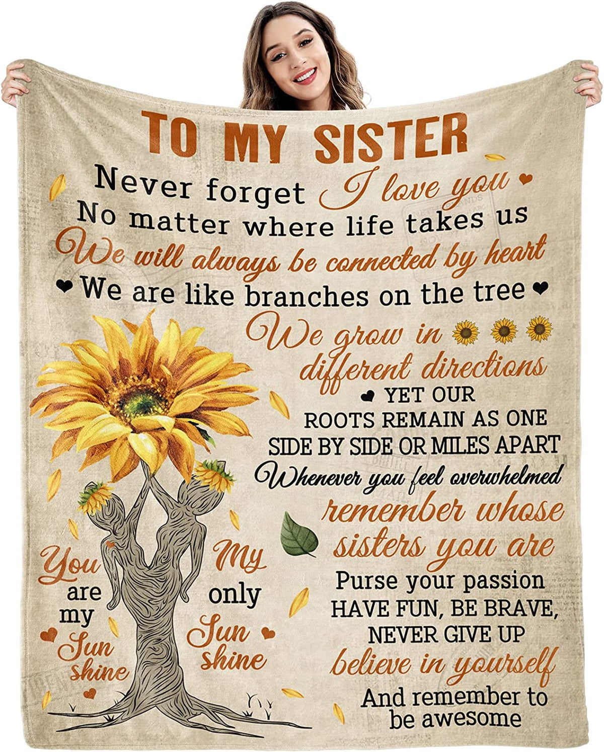 Sisters Gifts from Sister Sister Birthday Gifts from Sister to My Sister Custom Blanket Big Sister Gift Soul Sister Gifts for Women Personalized Throw Blanket 60 inch x 50 inch