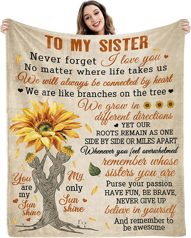 Sisters Gifts from Sister Sister Birthday Gifts from Sister to My Sister Custom Blanket Big Sister Gift Soul Sister Gifts for Women Personalized Throw Blanket 60 inch x 50 inch