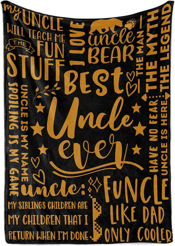 Gifts for Uncle, Throw Blanket for Uncle, Presents from Niece and Nephew for Christmas, Birthday, Father's Day - 50" x 65"