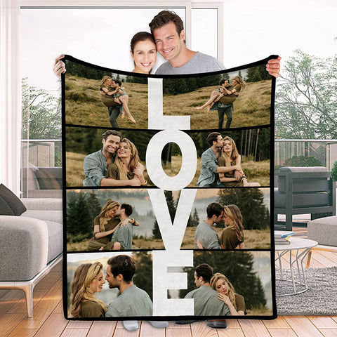 To My Wife Gift Blanket from Husband - Custom Blanket with Picture Name Change,Personalized Wife Anniversary Birthday Gifts for Her from Husband for Christmas,I Love You Gifts for Wife in Law