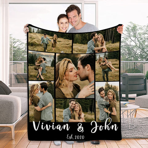 To My Wife Gift Blanket from Husband - Custom Blanket with Picture Name Change,Personalized Wife Anniversary Birthday Gifts for Her from Husband for Christmas,I Love You Gifts for Wife in Law
